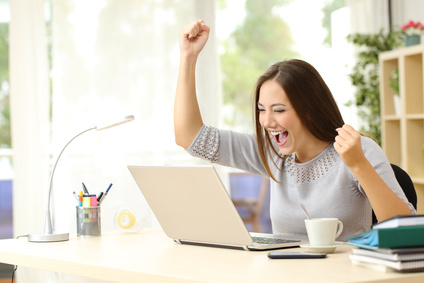 Euphoric winner winning at home Social Media Marketing